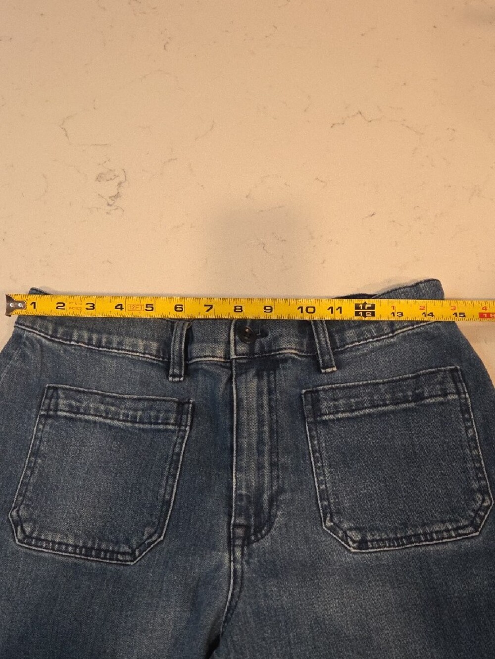 Point Sur J. Crew Mid-Blue Wide-Leg Crop Jeans - Picture 6 of 9
